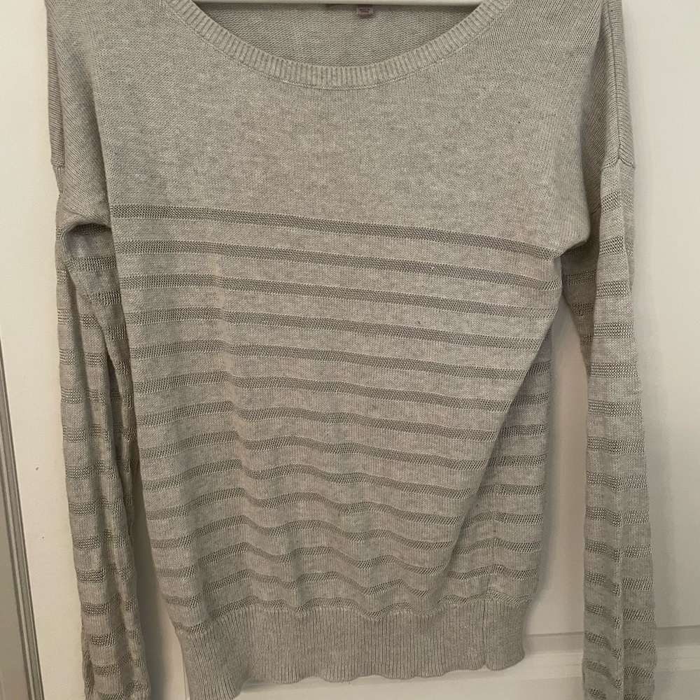 Gray Gap Women's Sweater With Mesh Sparkle